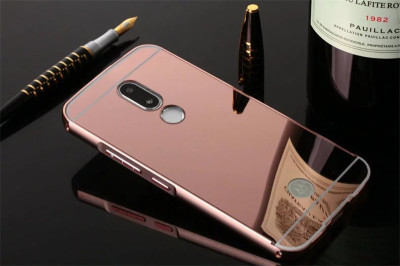 Други Бъмпъри за телефони Луксозен алуминиев бъмпър с твърд огледален златисто розов гръб за Lenovo Moto M Dual / Motorola Moto M Dual 